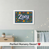 Calm personalized name art for Zoey