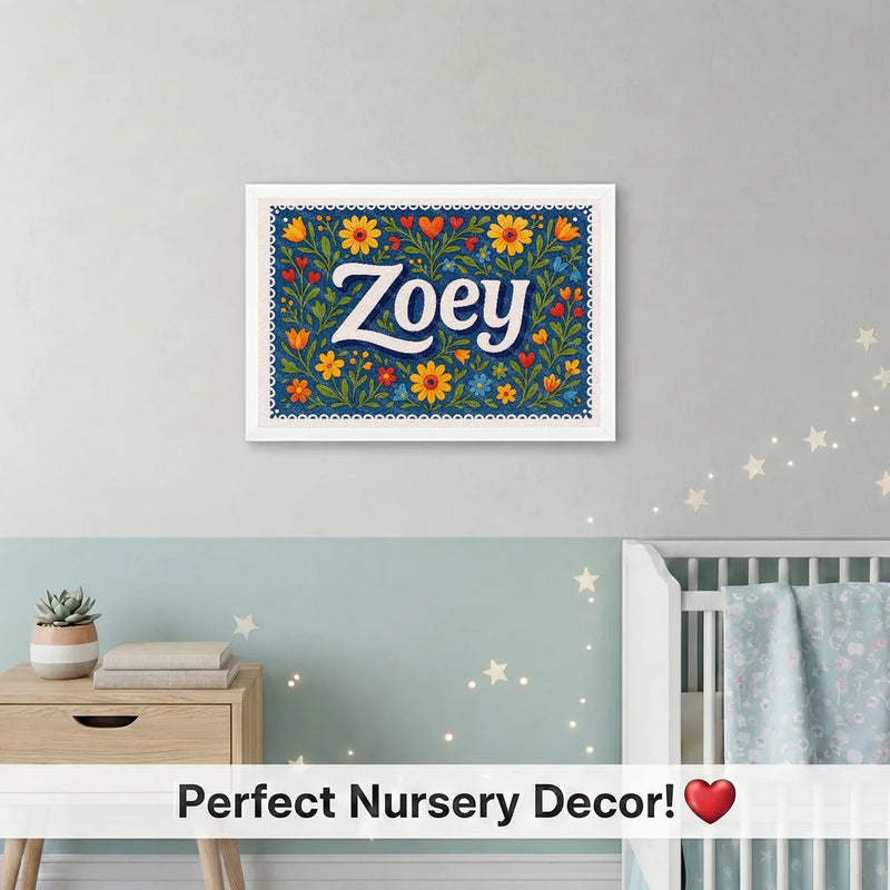 Calm personalized name art for Zoey