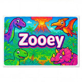 Zooey Name Art - Dinosaur Adventure personalized wall print for kids