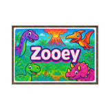 Zooey Name Art - Dinosaur Adventure personalized wall print for kids