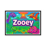 Zooey Name Art - Dinosaur Adventure personalized wall print for kids