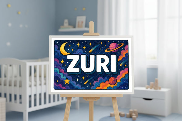 "Zuri" Amongst the Stars Personalized Space Artwork