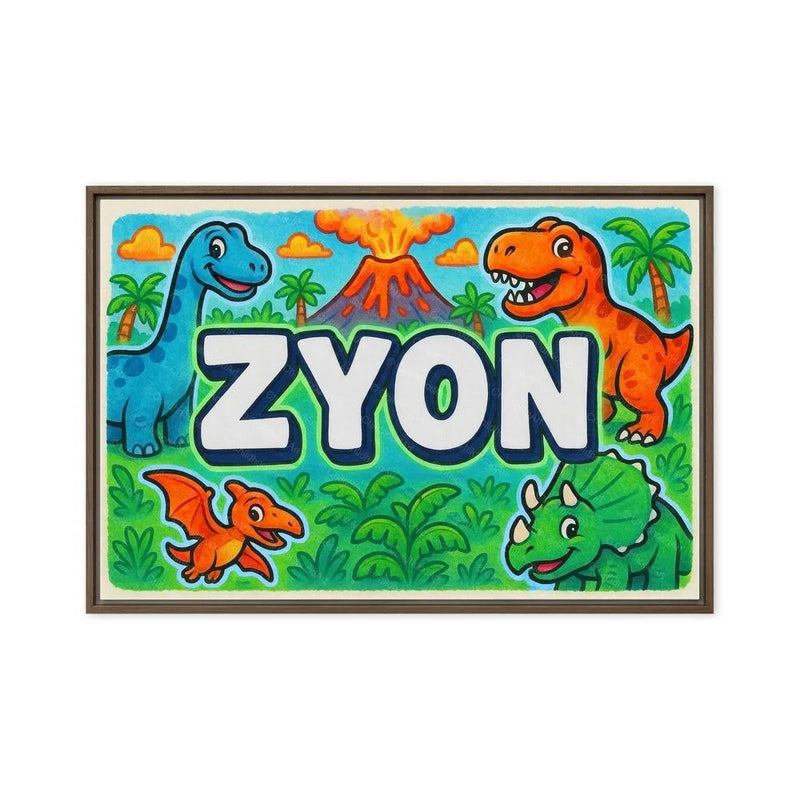 Zyon Name Art - Dinosaur Adventure personalized wall print for kids